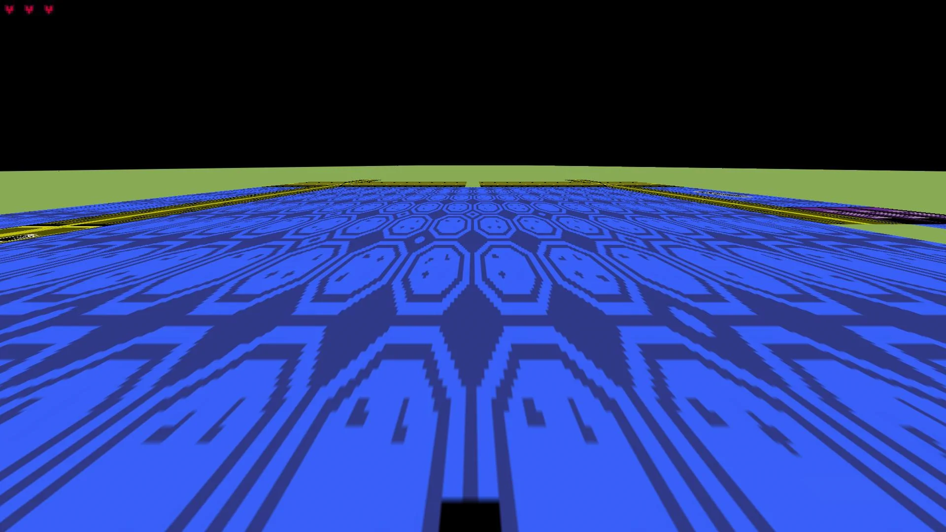 A room from the first-person perspective. It looks pretty weird.