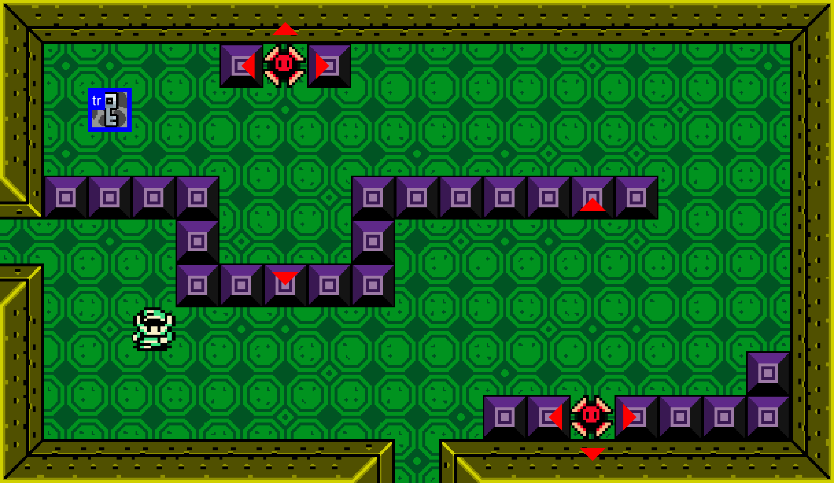 A room with slicer-enemys and markers.
