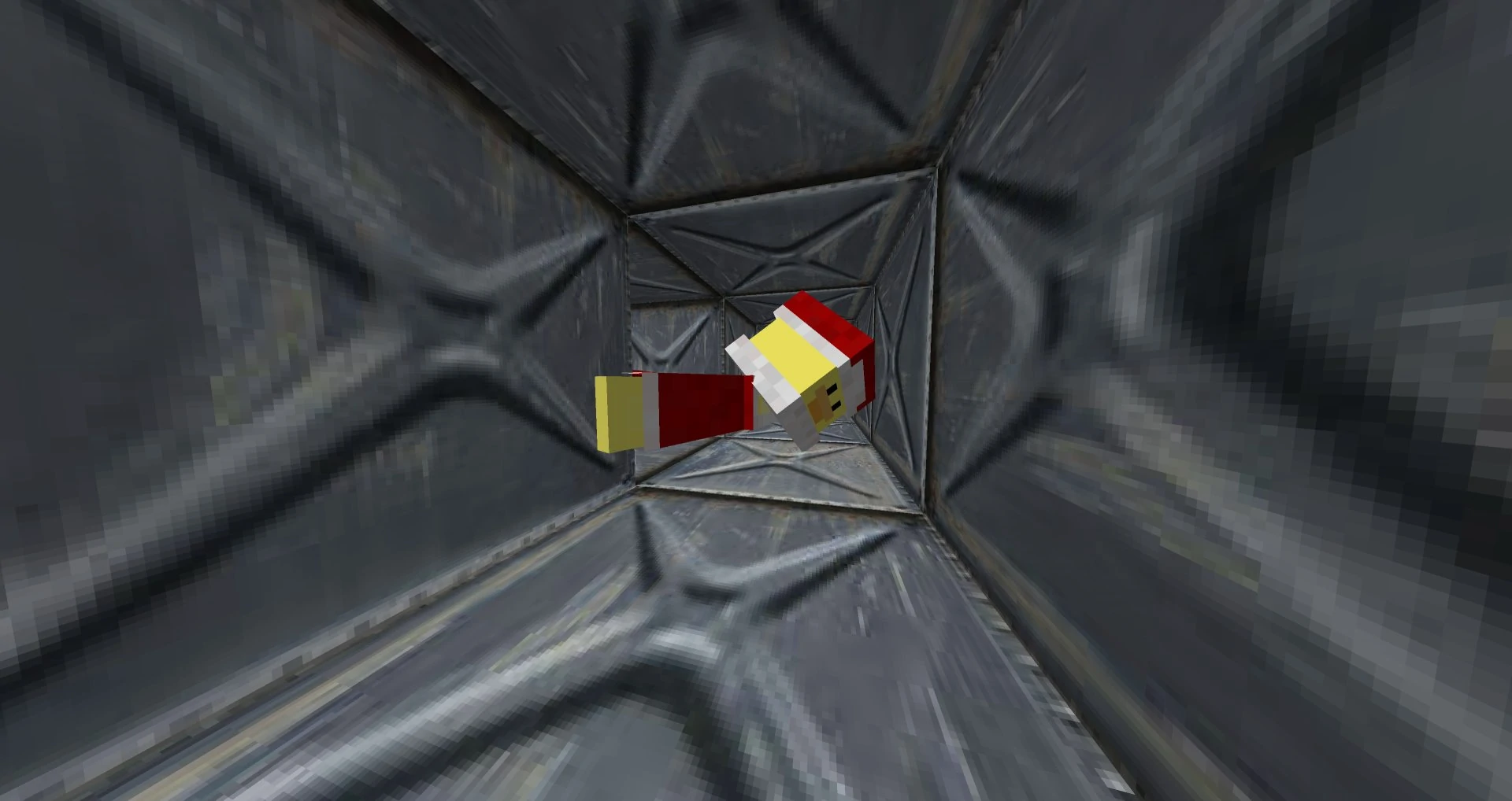 Crawling in some kind of ventilation duct.