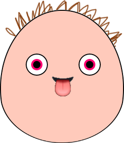 A weird looking, drawn face, more or less